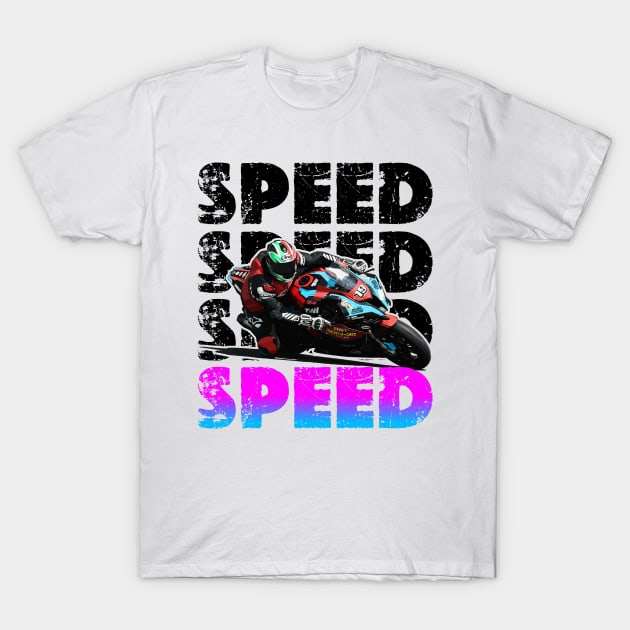 SBK - Superbike rider leaning into the corner T-Shirt by Darkside Labs